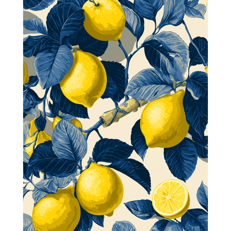 Malen nach Zahlen - Botanisches Blau - Malen nach Zahlen