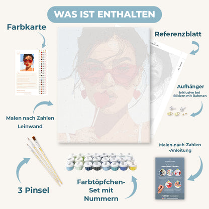 Malen nach Zahlen - Herz-Lollis