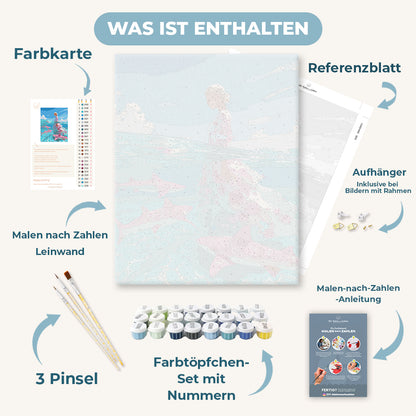 Malen nach Zahlen - Rosa Haie