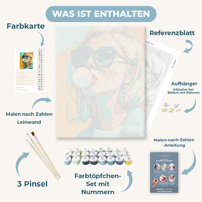 Malen nach Zahlen - Kaugummi-Mädchen
