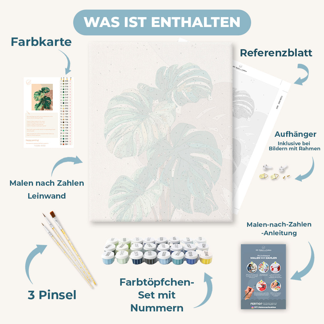 Malen nach Zahlen - Monstera-Schatten