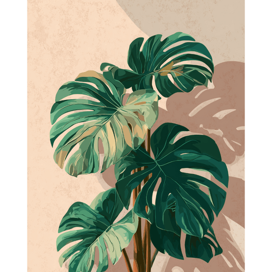 Malen nach Zahlen - Monstera-Schatten - Malen nach Zahlen