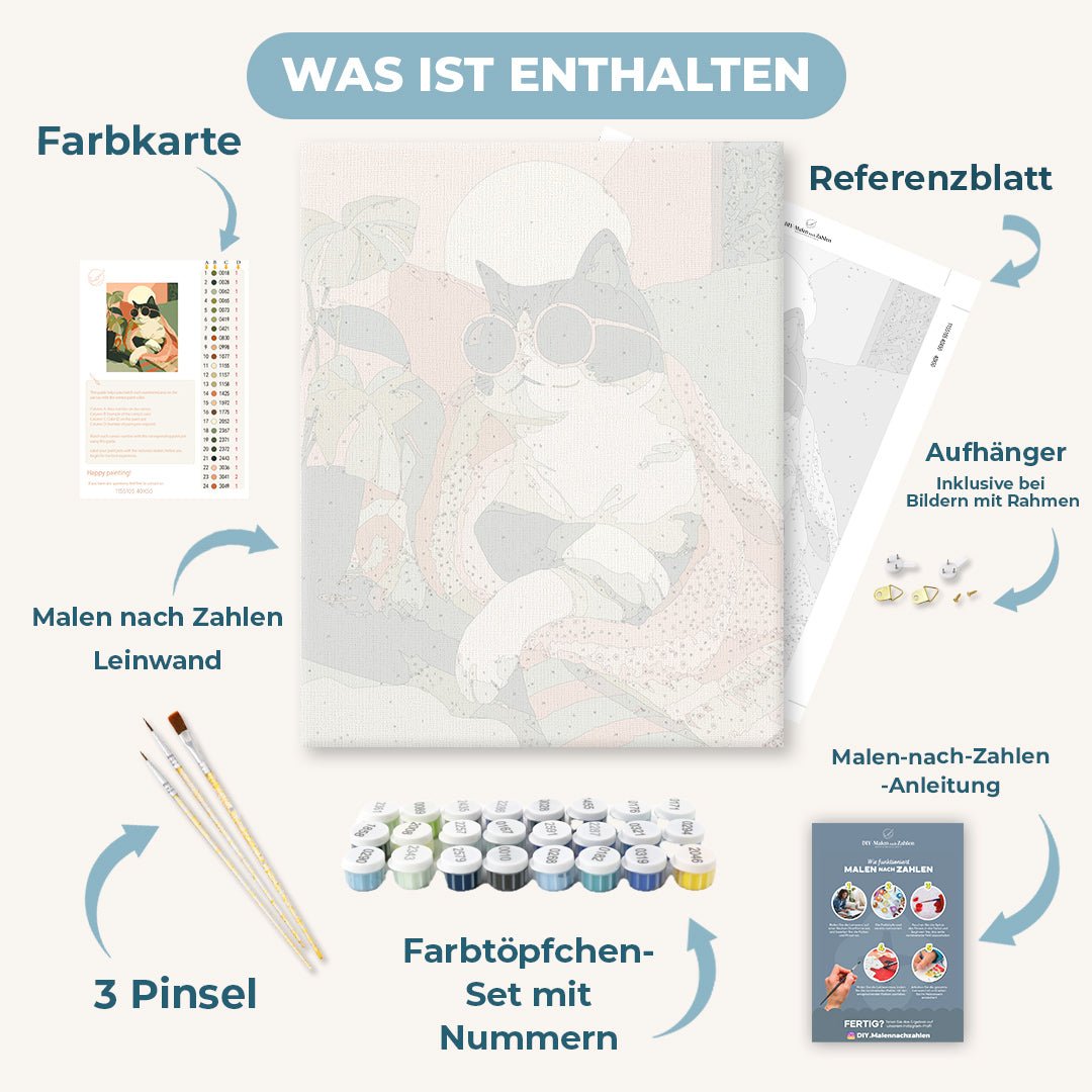 Malen nach Zahlen - Entspannte Katze