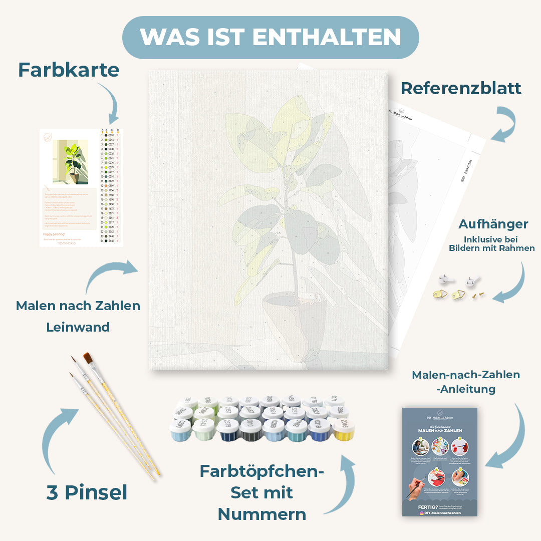 Malen nach Zahlen - Sonnenbeschienener Ficus
