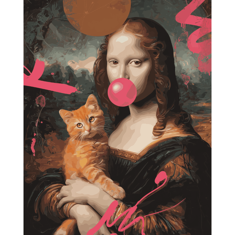 Malen nach Zahlen - Mona und die Katze - Malen nach Zahlen