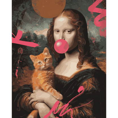 Malen nach Zahlen - Mona und die Katze - Malen nach Zahlen