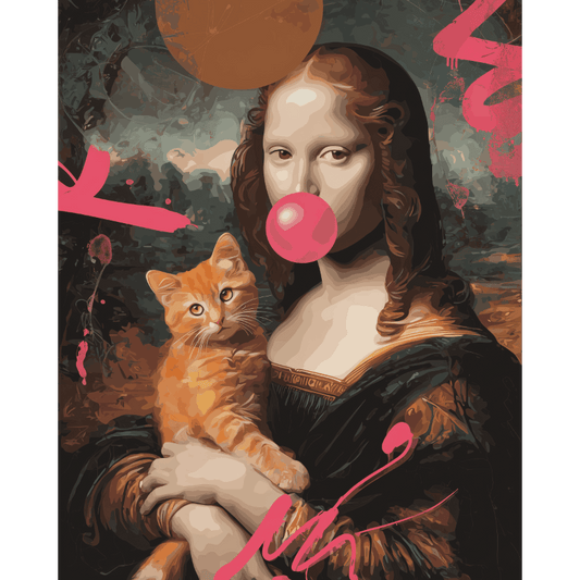 Malen nach Zahlen - Mona und die Katze - Malen nach Zahlen
