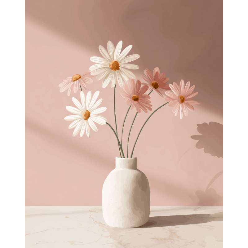 Malen nach Zahlen - Pastellblumen - Malen nach Zahlen