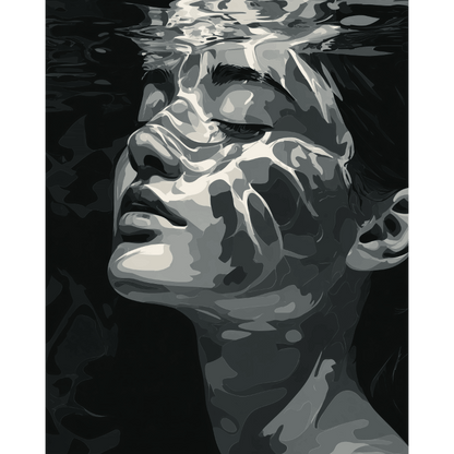 Malen nach Zahlen - Floating in Noir - Malen nach Zahlen