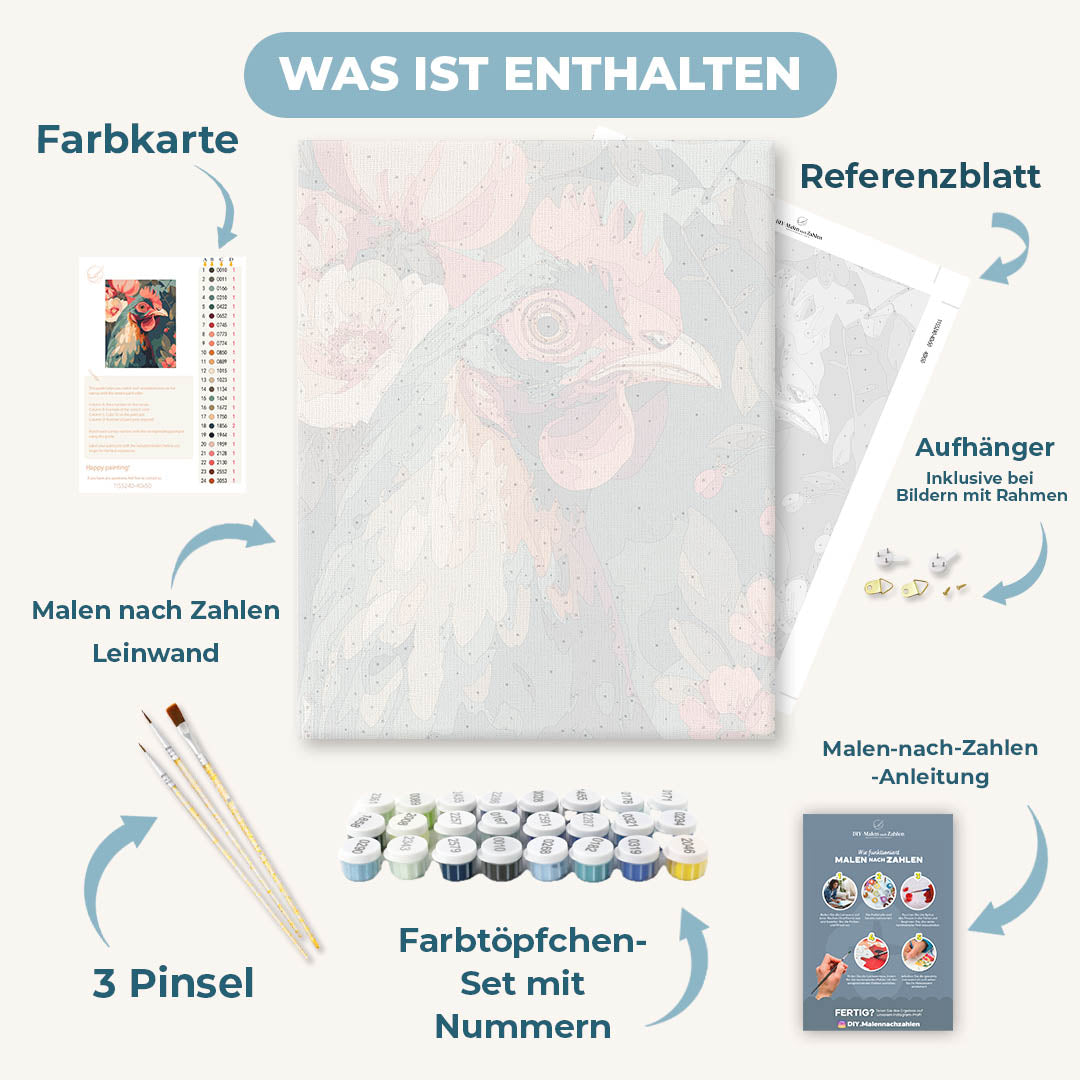 Malen nach Zahlen - Federn & Blumen
