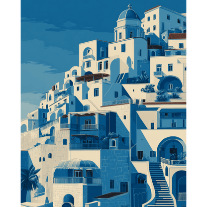 Malen nach Zahlen - Blaues Positano - Malen nach Zahlen