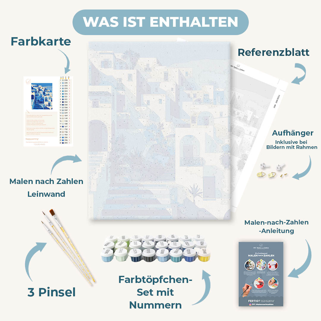 Malen nach Zahlen - Stadt in Blau
