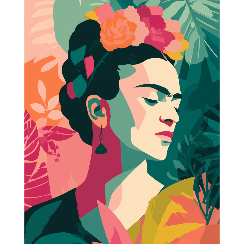 Malen nach Zahlen - Tropische Frida - Malen nach Zahlen