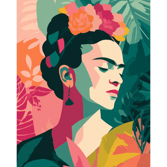 Malen nach Zahlen - Tropische Frida - Malen nach Zahlen