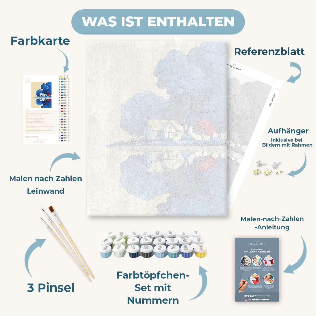 Malen nach Zahlen - Blaue Spiegelung