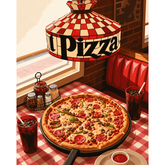 Malen nach Zahlen - Pizza Diner - Malen nach Zahlen