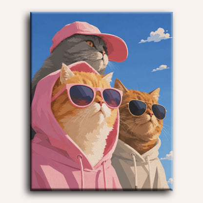 Malen nach Zahlen - Die coole Katzen-Crew