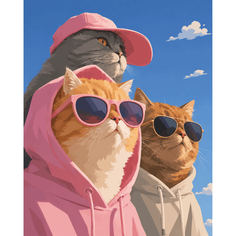 Malen nach Zahlen - Die coole Katzen-Crew - Malen nach Zahlen
