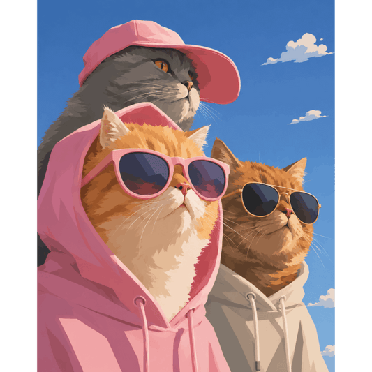 Malen nach Zahlen - Die coole Katzen-Crew - Malen nach Zahlen