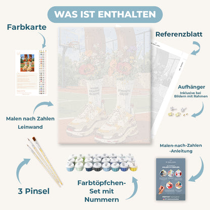 Malen nach Zahlen - Blühender Basketball