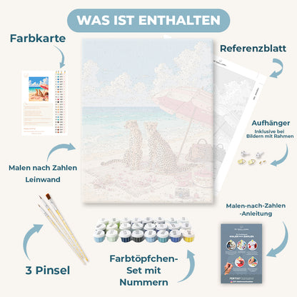 Malen nach Zahlen - Gepardenstrand