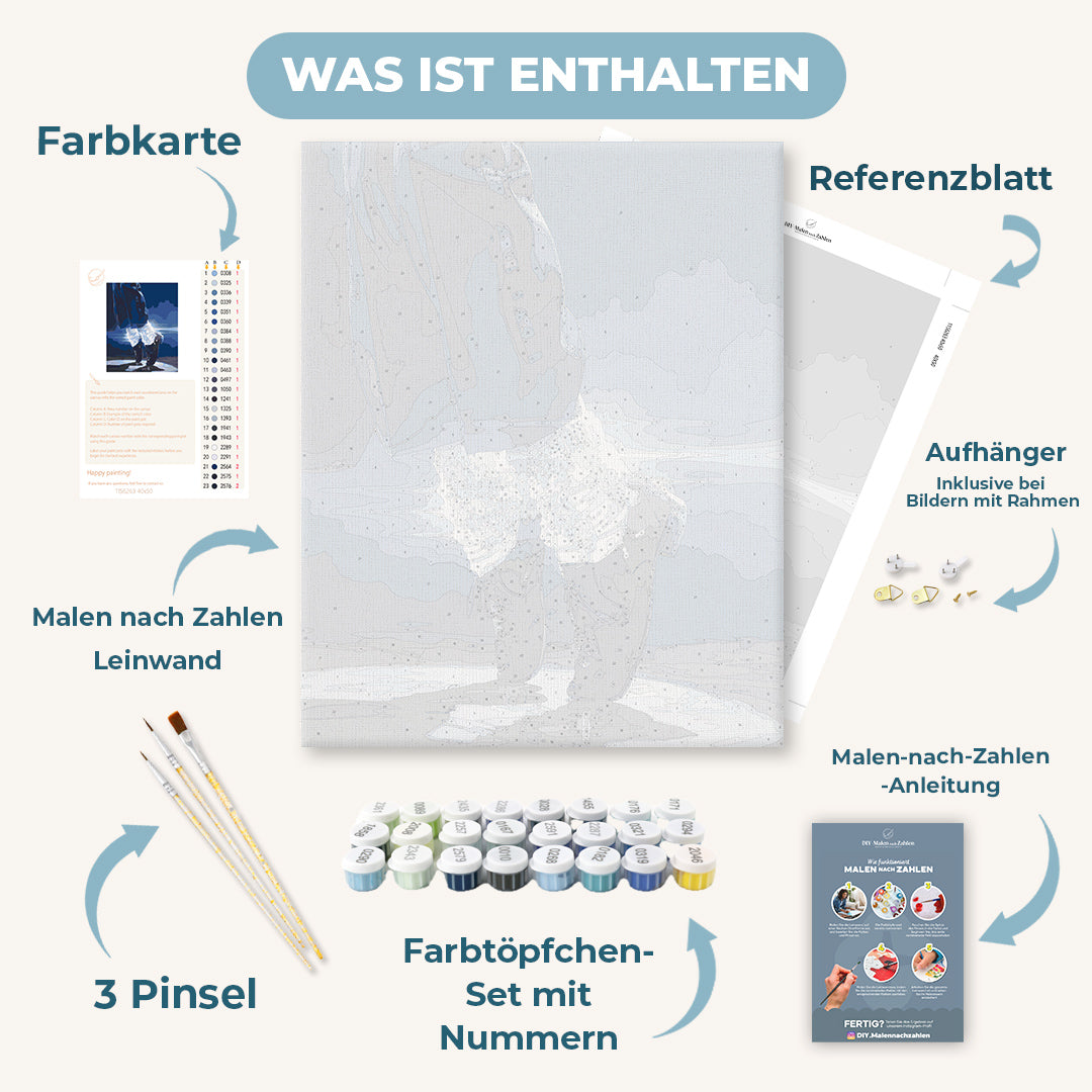 Malen nach Zahlen - Zehenspitzenstand