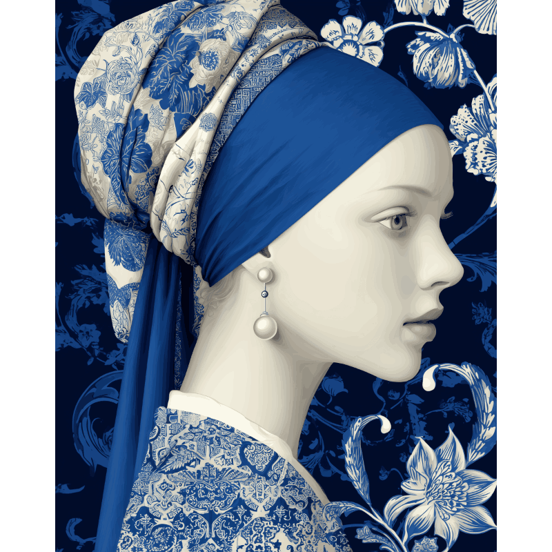 Malen nach Zahlen - Blaue Eleganz - Malen nach Zahlen