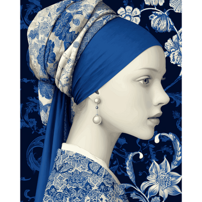 Malen nach Zahlen - Blaue Eleganz - Malen nach Zahlen