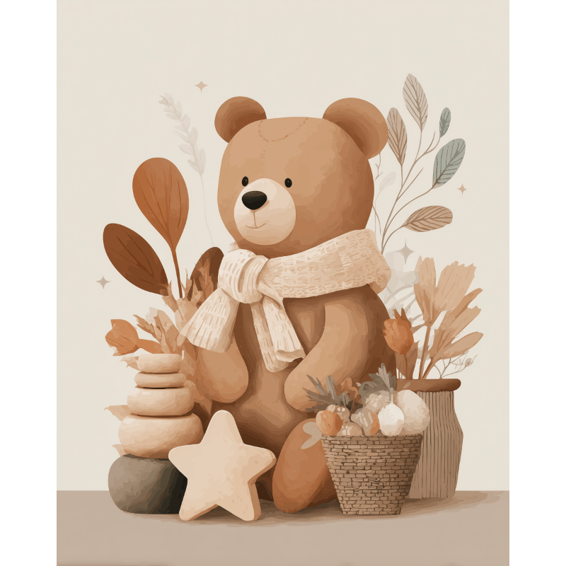 Malen nach Zahlen - Teddybär - Malen nach Zahlen