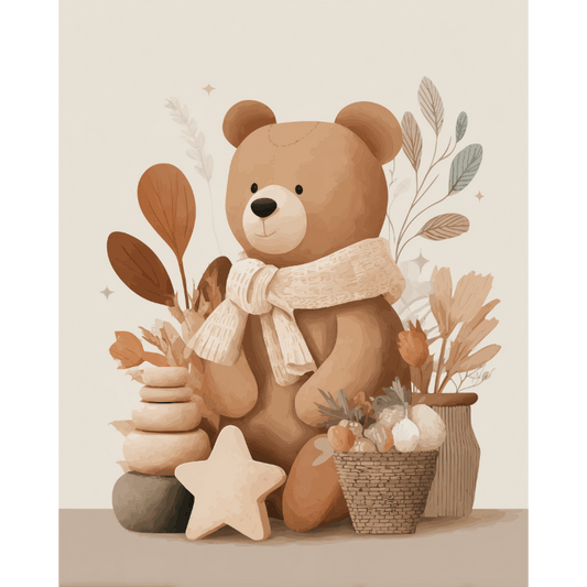 Malen nach Zahlen - Teddybär - Malen nach Zahlen