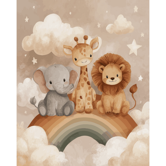 Malen nach Zahlen - Regenbogen Freunde - Malen nach Zahlen
