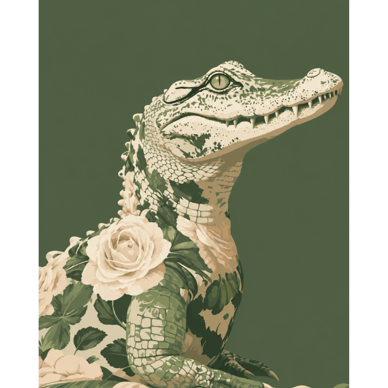 Malen nach Zahlen - Ein schicker Alligator - Malen nach Zahlen