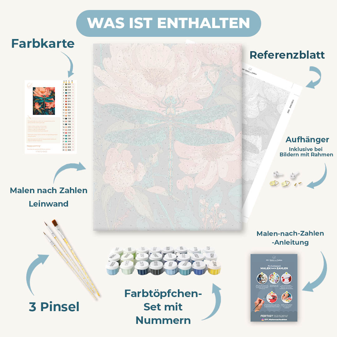Malen nach Zahlen - Dekorative Libelle
