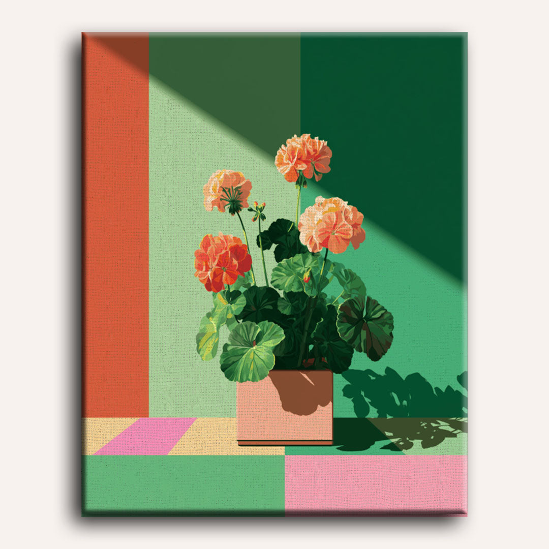 Malen nach Zahlen - Geometrische Geranie