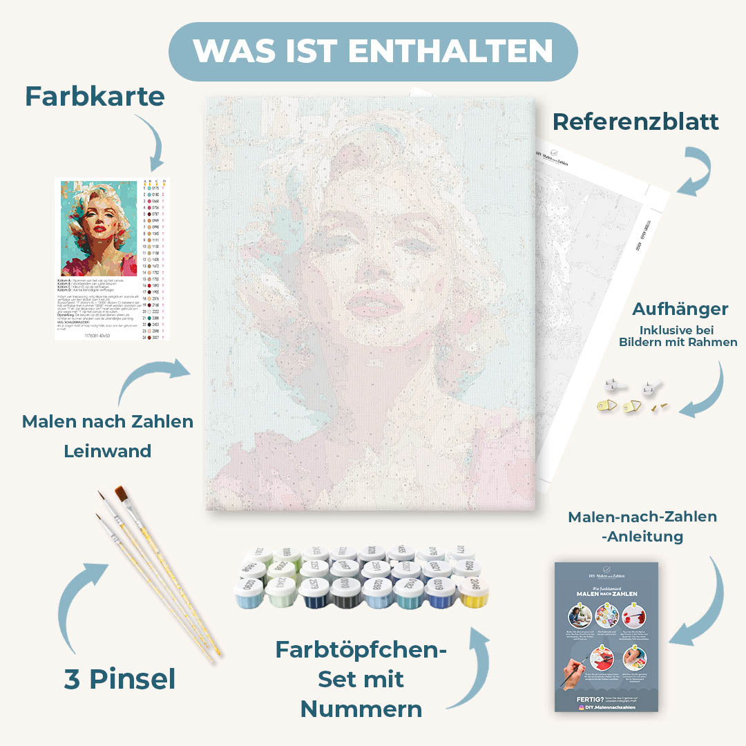 Malen nach Zahlen - Ausdrucksstarke Marilyn
