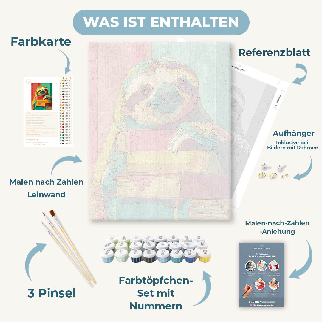 Malen nach Zahlen - Charmantes Faultier
