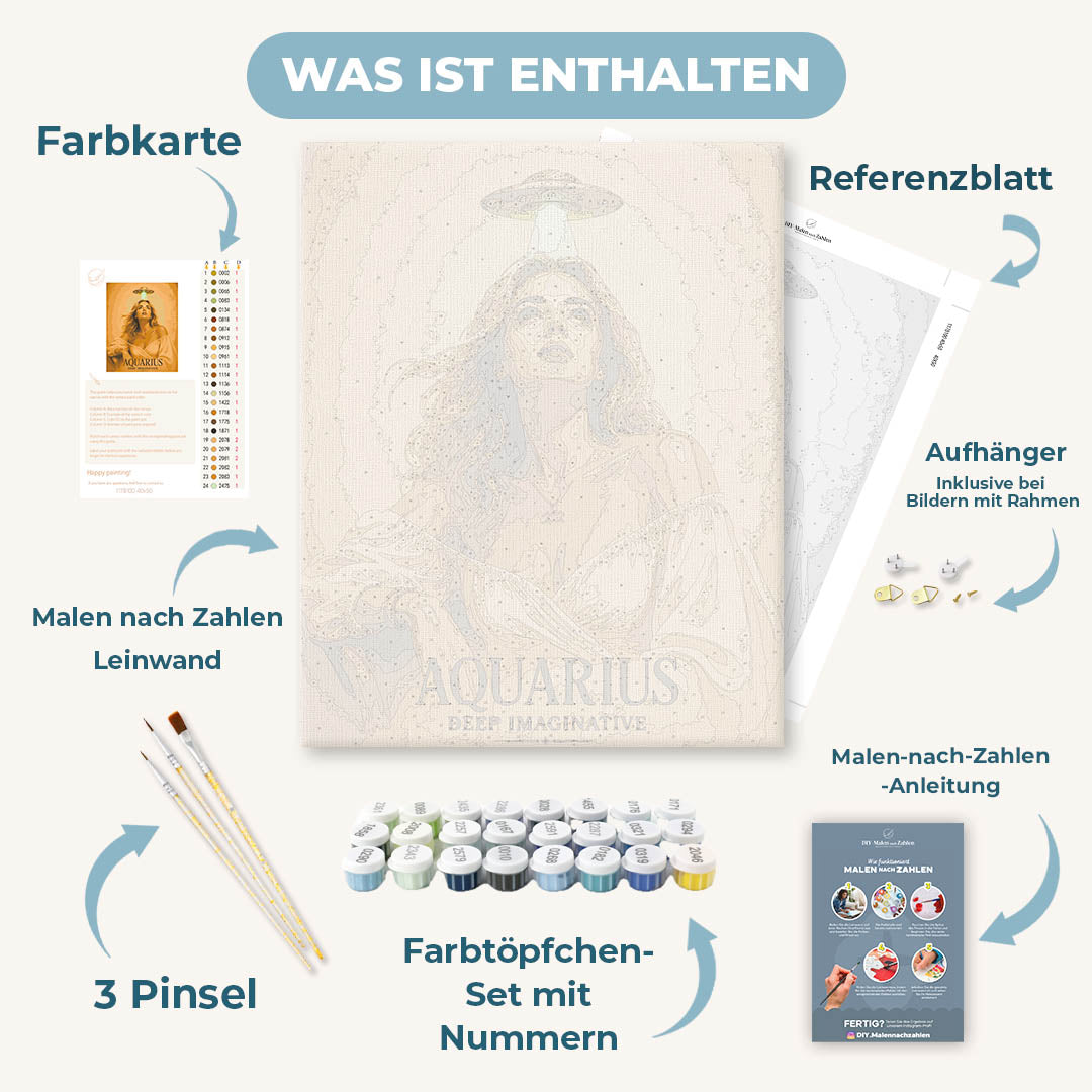 Malen nach Zahlen - Wassermann Frau