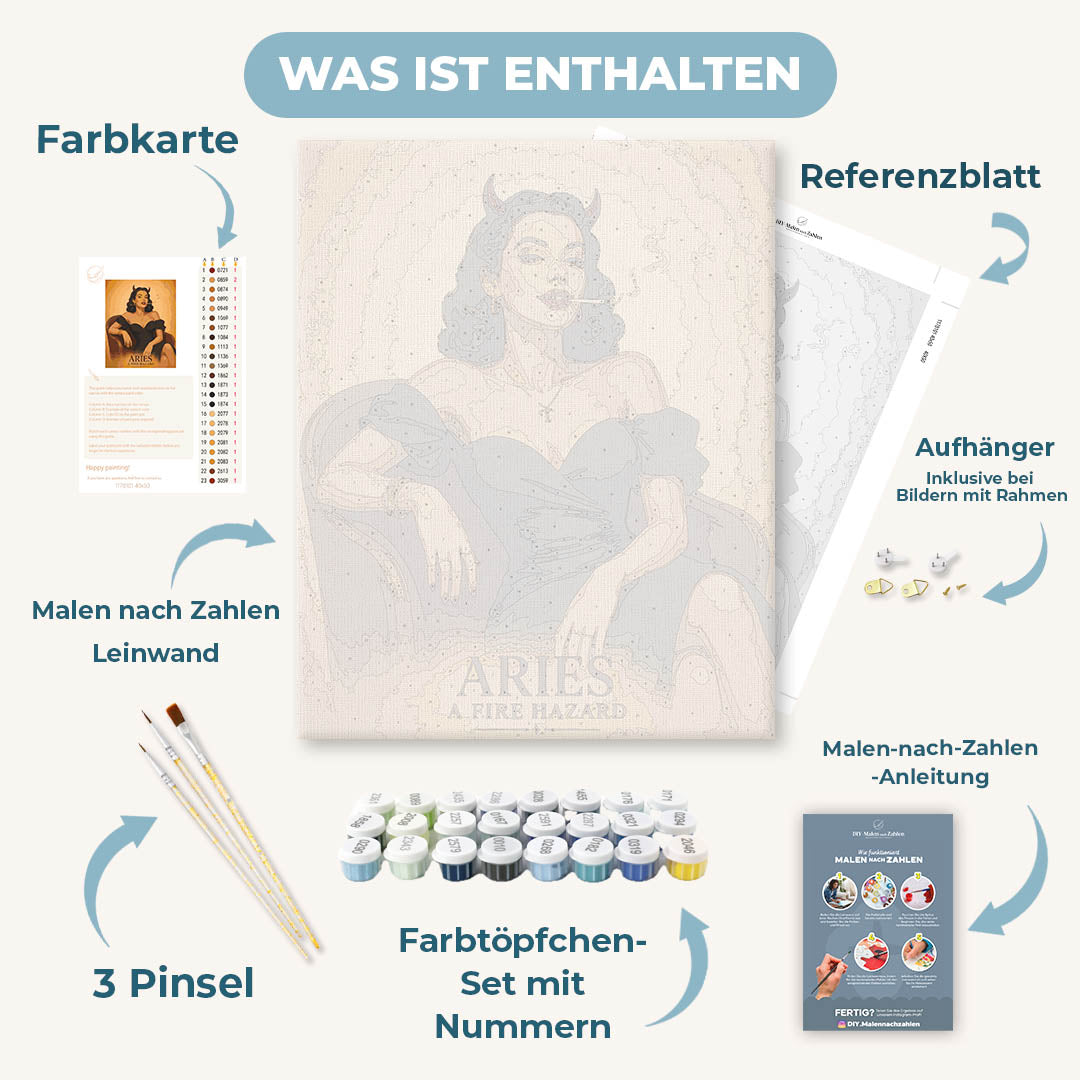 Malen nach Zahlen - Widder Frau