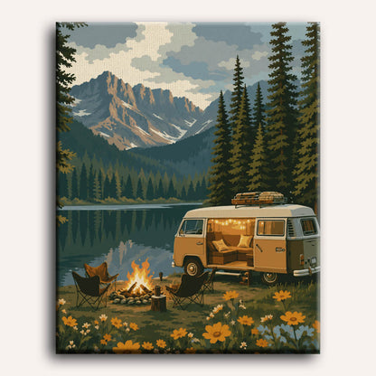Malen nach Zahlen - Camping in den Rockies