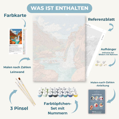 Malen nach Zahlen - Canyon-Wasserfall