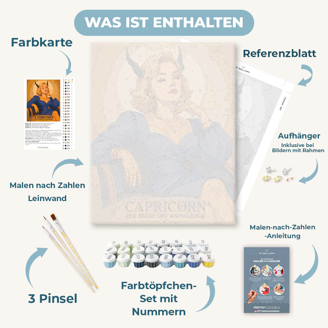 Malen nach Zahlen - Steinbock Frau