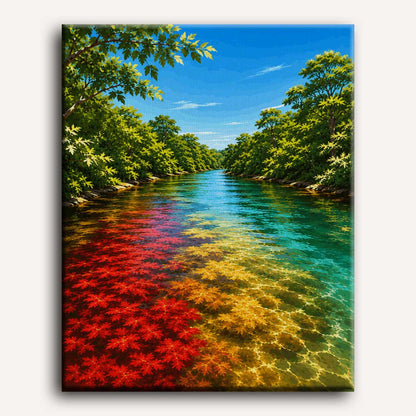 Malen nach Zahlen - Fünf-Farben-Fluss