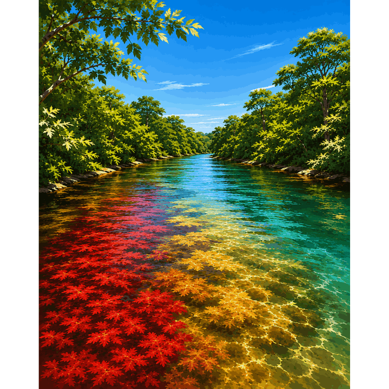Malen nach Zahlen - Fünf-Farben-Fluss - Malen nach Zahlen