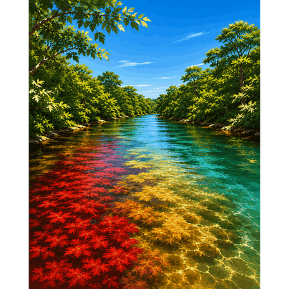 Malen nach Zahlen - Fünf-Farben-Fluss - Malen nach Zahlen