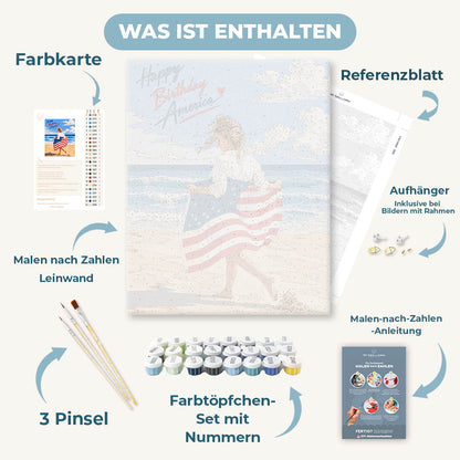 Malen nach Zahlen - Happy Birthday America