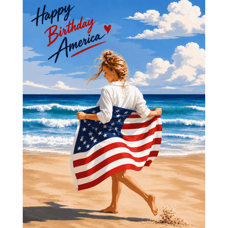 Malen nach Zahlen - Happy Birthday America - Malen nach Zahlen