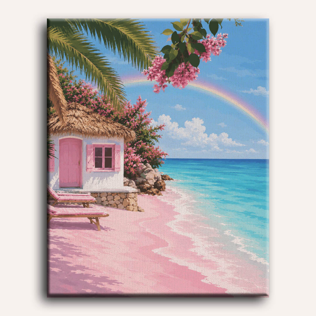 Malen nach Zahlen - Rosa Sandstrand