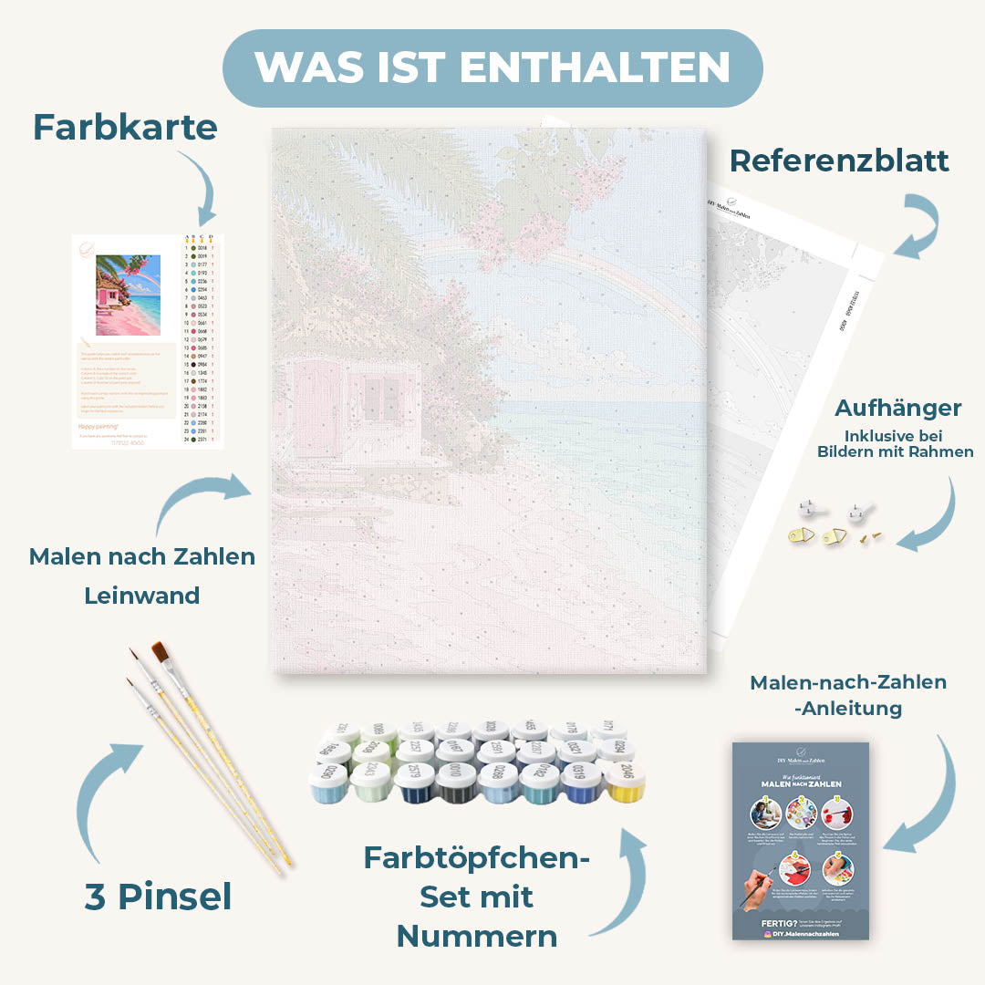 Malen nach Zahlen - Rosa Sandstrand
