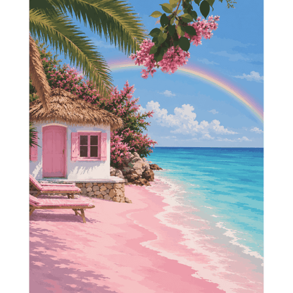 Malen nach Zahlen - Rosa Sandstrand - Malen nach Zahlen