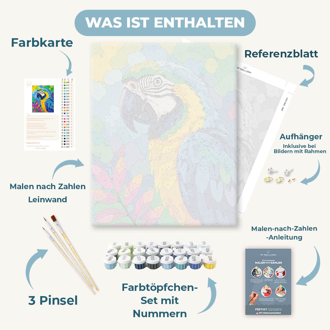 Malen nach Zahlen - Bunt wie ein Papagei